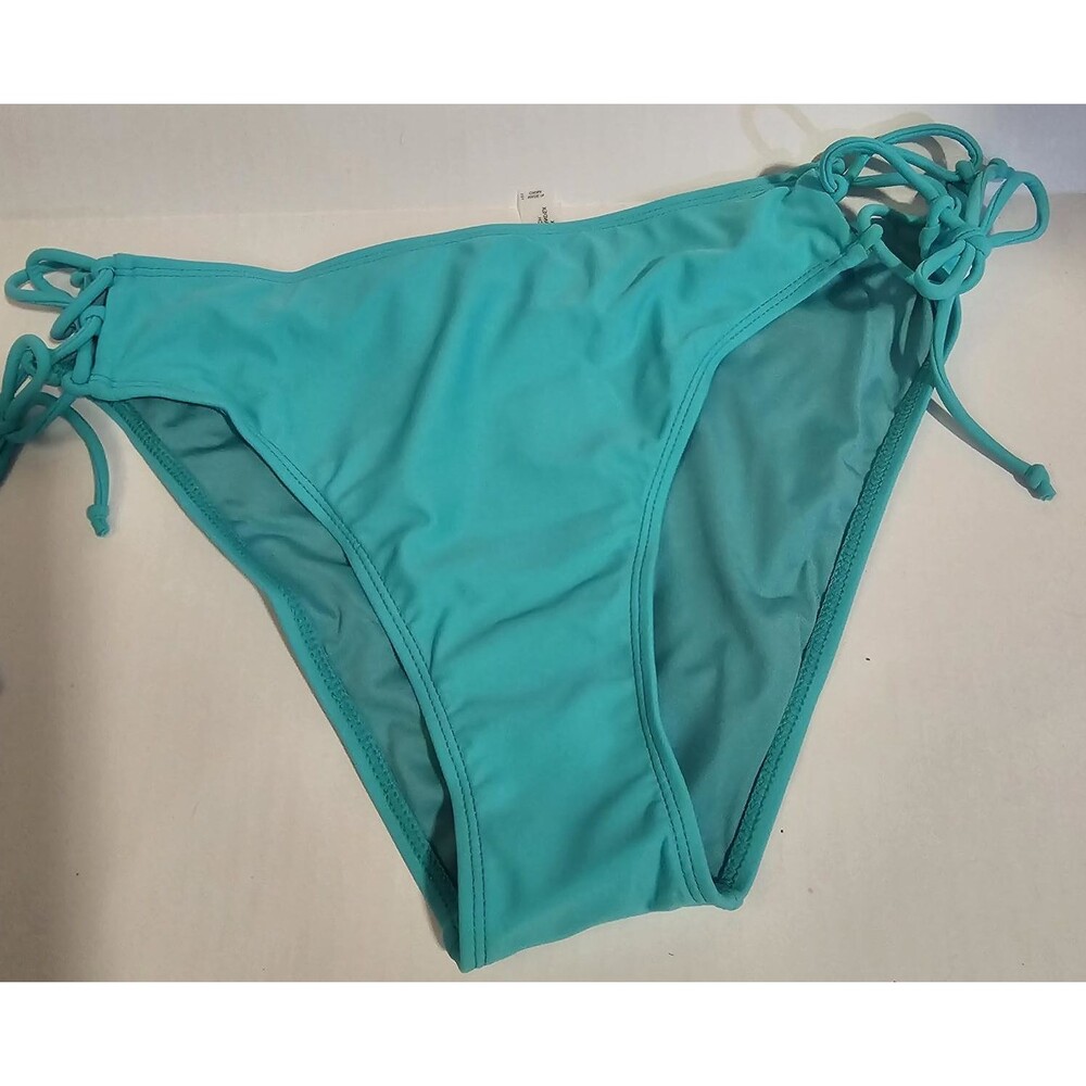 ZMART Womens Bikini Bottom Size Large Turquoise Aqua Side Tie Swimwear NWT
